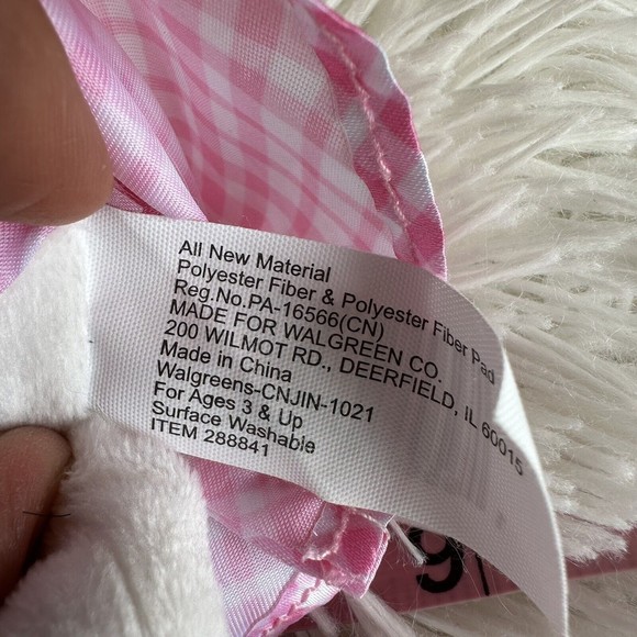 LOT OF 2 Happy Go Fluffy 11" Plush Bunnies. 1 Pink, 1 White. - Picture 2 of 4